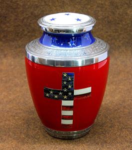 Urnas de Cremación con Bandera Americana para Cenizas Humanas, Urnas para Cenizas de Adultos de 200 Pulgadas Cúbicas - Product Image 1