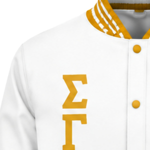 เสื้อแจ็คเก็ตบอมเบอร์ผ้าซาติน Sigma Gamma Rho สำหรับผู้หญิง น้ำหนักเบา ซิปหน้า สไตล์ลำลอง แฟชั่นสมาคมนักศึกษากรีก เสื้อแจ็คเก็ตสั่งทำขายส่ง - Product Image 5