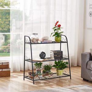 3 Tier Indoor Outdoor Plant <b>Stand</b> Metal Plant Shelf Flower <b>Pot</b> <b>Stand</b> Multi Level Plant Rack Home Garden Balcony Decor - Product Image 5