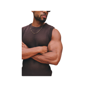 Men Knitted Sleeveless Tank Top Solid Color O-Neck Casual Breathable Cotton Muscle <b>Tee</b> <b>White</b> Pants Sandals Look - Product Image 4