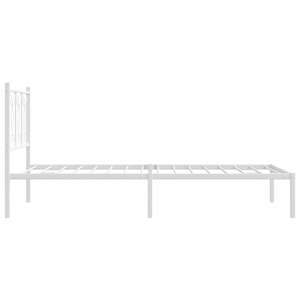 Cadre de lit simple moderne en acier blanc, 39,4 x 78,7 pouces - Product Image 5