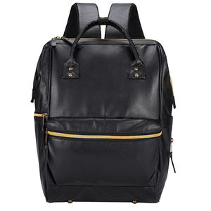 Sac à dos à langer vintage en cuir véritable personnalisé par le fabricant, convertible en sac de voyage pour bébé, avec fermeture éclair, poignée souple et grande capacité - Product Image 5