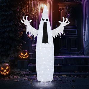 Decorazione di Halloween a Forma di Fantasma Pop-up da 1,8m con 160 LED per Esterni, Decorazioni Uniche per Halloween all'Aperto - Product Image 4