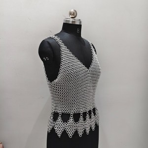 Top de malla de aluminio hecho a mano |   Camiseta sin mangas para festival rave |   Traje Ren Faire - Product Image 2