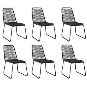Ensemble de salle à manger de jardin noir avec structure métallique, 6 places, résistant aux intempéries, mobilier d'extérieur au design contemporain - Product Image 4