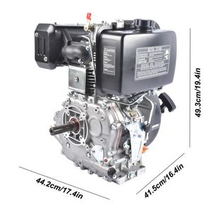 Motore Diesel Monocilindrico 418CC 6300W 10HP a 4 Tempi con Avviamento a Strappo (Nero) - 3600 Giri/min Raffreddato ad Aria EU3 Avviamento Elettrico Nuovo - Product Image 4
