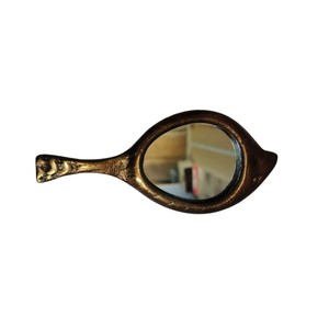 Antique Ornate Brass Hand <b>Mirror</b> Vintage Style Handheld <b>Mirror</b> with Detailed Embossed Frame Decorative Bronze Makeup <b>Mirror</b> - Product Image 2