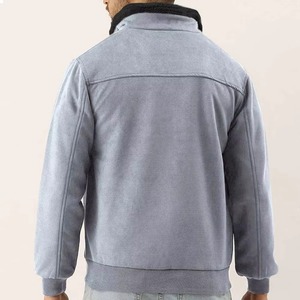 Veste en cuir bleu délavé pour homme – Collection Hiver Tendance – Style Urbain Chaud et Élégant avec Col Montant et Fermeture Éclair - Product Image 3
