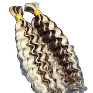 Best Price Wholesale Deals Piano Highlight Silky Bulk Human Hair For Braiding Vietnamese Virgin Raw Hair Extensions Supplier