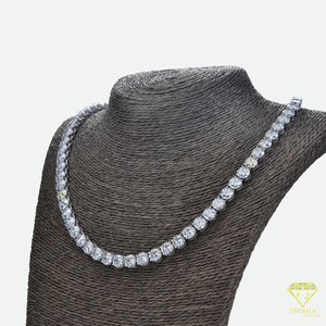 Collar de tenis atemporal con moissanita de piedra redonda y diamantes, de plata de ley 925, joyería de lujo de moda para importadores - Product Image 5