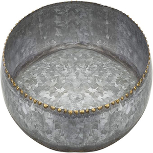 Pot de fleurs en laiton avec bordure artisanale indienne, bord en laiton texturé, style rustique moderne, pot polyvalent pour exposition botanique - Product Image 3