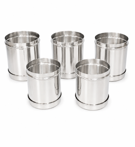 Dheer International Juego de 5 Recipientes de Acero Inoxidable de Grado Alimenticio 202 con Diferentes Tamaños Disponibles al por Mayor - Product Image 1