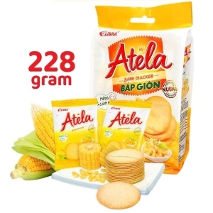 ATELA ขนมข้าวโพดหวานฉลองเทศกาล – แครกเกอร์พรีเมียมสำหรับช่วงเวลาสนุกกับการทานขนม - แครกเกอร์ข้าวโพด 228 กรัม ODM OEM ขายส่ง มีตัวอย่างฟรี - Product Image 3