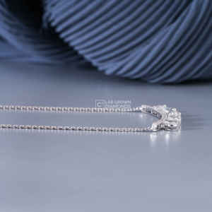 Pendentif de luxe en or blanc 14 carats avec moissanite multi-formes pour femme, émeraude, ovale, ronde, cœur, princesse et poire, 1,55 carats - Product Image 5