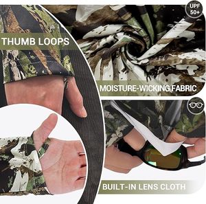 Chemise à capuche légère camouflage pour homme – Protection solaire UPF 50+, séchage rapide, respirante - Product Image 5