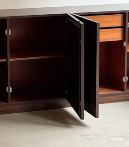 Hot <b>Sale</b> Brutalist Dark Wood <b>tv</b> Cabinet Modern 3D Carved Circle Grid Credenza Storage Buffet Table <b>tv</b> <b>stand</b> Unit - Product Image 4