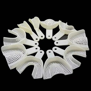 Bandeja para Impresiones Dentales, Porta Dientes de Plástico Blanco, Herramientas de Higiene Bucal para Dentistas, Clase I, Manual - Product Image 1