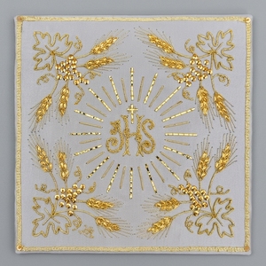 Cáliz Bordado a Mano con Hilo Metálico Dorado IHS, Cubierta Litúrgica Ceremonial de Terciopelo y Satén para Decoración de Altar de Iglesia - Product Image 1