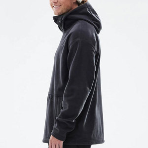 Sweat-shirt à capuche en molleton noir pour homme, coupe classique, vêtement décontracté d'hiver avec poche avant, matière tricotée respirante - Product Image 4
