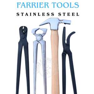 Kit d'outils professionnels pour ferrage de chevaux avec étui, crochets à croûtes noirs, extracteur de clous et marteau de pose de clous - Product Image 5