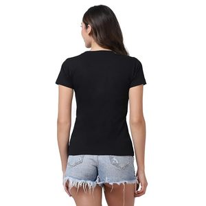 Camiseta Lisa de Cuello Redondo para Mujer, Camiseta Informal Regular, Ropa Básica para Mujer - Product Image 3
