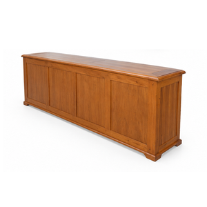 Buffet en bois massif avec 4 portes et 4 tiroirs, armoire de rangement traditionnelle pour salle à manger, usage domestique - Product Image 4