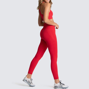 Service OEM, vêtements de sport personnalisés avec logo – Ensembles de yoga taille haute avec soutien-gorge de sport, motif uni, directement de l'usine - Product Image 6