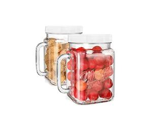 Juego de 2 tarros de vidrio transparente con tapas y bandas, utilizados para envasar, hacer encurtidos, jugos, mermeladas, gelatinas, tamaño cuarto de galón, 32 onzas - Product Image 6