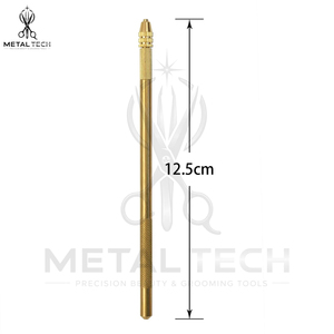 Professional Gold Brass Hair Extension Ventilating <b>Needle</b> Brass Handle Steel Latch Hook Loop <b>Threader</b> Set For Micro Ring Links - Product Image 4