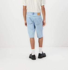 Pantalones Cortos de Mezclilla para Hombre, Diseño de Cintura Alta, Pierna Recta, Lavado Claro, Estilo Casual de Verano, Tejido Transpirable de Algodón - Product Image 2