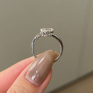 2 Stone Pear Cut Zircon Diamond Trendy Toi Et Moi Style Open Engagement Ring 925 Sterling Silver Wedding Anniversary Party <b>Gift</b> - Product Image 4