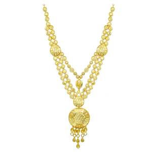 เครื่องประดับทองเหลืองแฟชั่นขายส่ง ชุบทอง 14K18K24K ไมครอน สร้อยคอแบบกล่องยาวสำหรับเจ้าสาว ชุดเครื่องประดับสไตล์ดูไบแบบดั้งเดิม - Product Image 5