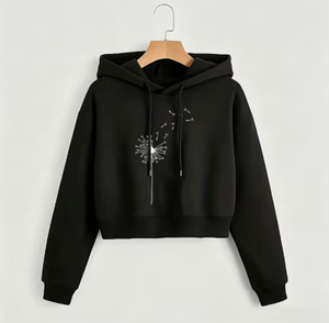 เสื้อฮู้ดสตรีทแวร์ผ้าฟลีซสำหรับผู้หญิง คอลเลคชั่นฤดูใบไม้ร่วง-ฤดูหนาว ปี 2024 ทรงหลวม สีพื้น เสื้อคลุมลำลอง แจ็คเก็ตสไตล์ Y2K ผ้าฝ้าย 100% ปักลาย 3 มิติ - Product Image 1