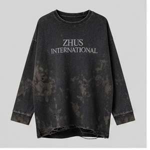 Camiseta de Algodón 100% Personalizada con Logotipo, Estilo Vintage Desgastado, Corte Regular, Estilo Urbano, con Rasgaduras - Product Image 1