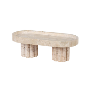 Cream Beige Travertine <b>Marble</b> Eco-Friendly Custom Logo TIJARAT Brand Jewelry Tray Dessert <b>Cake</b> <b>Stand</b> Bathroom Storage - Product Image 1