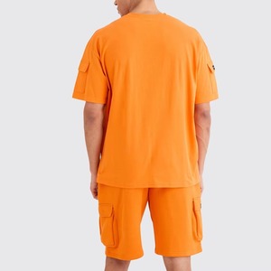 Conjunto de Camiseta y Pantalones Cortos de Verano, Estilo Urbano, Tejido, Oversize, con Efecto Desgastado, Transpirable, de Algodón, Informal, para Hombre - Product Image 2