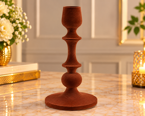 Portavelas de Hierro Marrón con Acabado Flocado, Ecológico, Hecho a Mano, Decoración para el Hogar, Mesa de Comedor, Estilo Festivo, Bodas, Navidad - Product Image 2