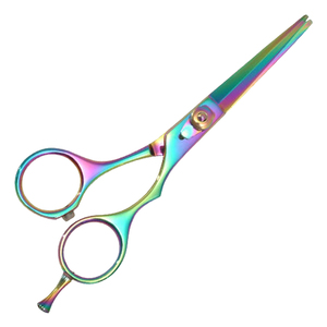 Ciseaux de coiffure professionnels en titane arc-en-ciel, ciseaux de coupe de cheveux en acier inoxydable, OEM ODM, logo personnalisé - Product Image 1