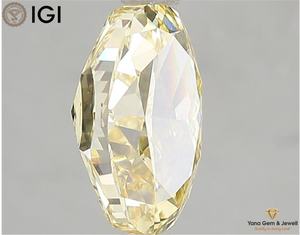 Bague solitaire spéciale avec diamant ovale de 3,01 carats, certifié IGI, clarté VS2, jaune vif fantaisie, cultivé en laboratoire par CVD - Product Image 4