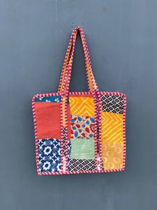 Quilted Cotton Bucket Tote Bag Jungle Print <b>Boho</b> Style Water Resistant Foldable Eco-Friendly Large Capacity - Product Image 4