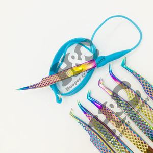 Hot Picks Extension de cils pince à épiler vison protecteur Bend arc-en-ciel Extension de cils pince à épiler Logo pince à cils acier inoxydable - Product Image 1