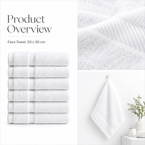 Ensemble de serviettes de toilette et de visage en coton biologique GOTS de luxe - 2 pièces, serviettes en tissu éponge 500 GSM, non teintes, OEKO-TEX, broderie personnalisée - Product Image 1