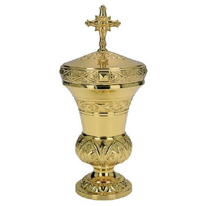 Lámpara de latón brillante para aceite sagrado con tapa, diseño tradicional, para mesa interior, de níquel duradero, para sala de estar, iglesia, hogar - Product Image 2