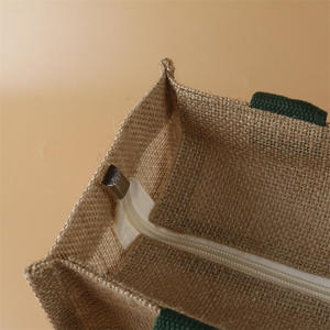 Sac messager en jute tendance avec sangle en coton et fermeture éclair, sac bandoulière écologique pour hommes et femmes - Product Image 5