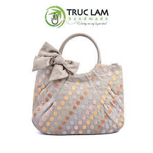 Bolso de Gamuza con Asa Redondeada y Lazo, Patrones de Puntos Cosidos a Mano, Bolso de Viaje, Patrón Personalizado Hecho a Mano, Precio de Fábrica - Product Image 5