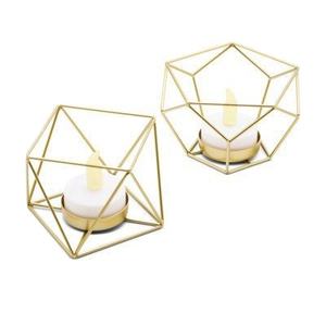 Porte-bougie votive de luxe fait à la main porte-bougie en verre de fil de fer en métal doré de longue durée pour la décoration d'hôtel à la maison - Product Image 2