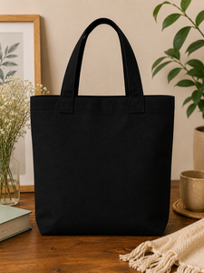 Sac fourre-tout en toile brodée « Choisissez toujours la gentillesse », motif floral noir, style minimaliste, sac de shopping toutes saisons - Product Image 6