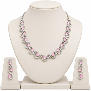 Collar de Diamantes Americanos MIJ para Mujer, Collar de Diamantes AD de Lujo, Collar de Diamantes para Fiesta, Conjunto de Collares de Diamantes de Imitación para Novia - Product Image 1