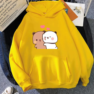 เสื้อฮู้ดลายการ์ตูนหมี ยูนิเซ็กส์ เสื้อสเวตเชิ้ตลำลองขนาดใหญ่พิเศษ พิมพ์ลายด้านหน้า ดีไซน์กระเป๋าเสื้อ ใส่ได้ในฤดูใบไม้ร่วง - Product Image 4