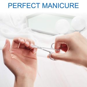 Tijeras de Punta Redonda para Manicura LIVINGO Premium, Kit de Belleza y Cuidado Personal Multiusos de Acero Inoxidable para Cutículas y Pedicura - Product Image 3